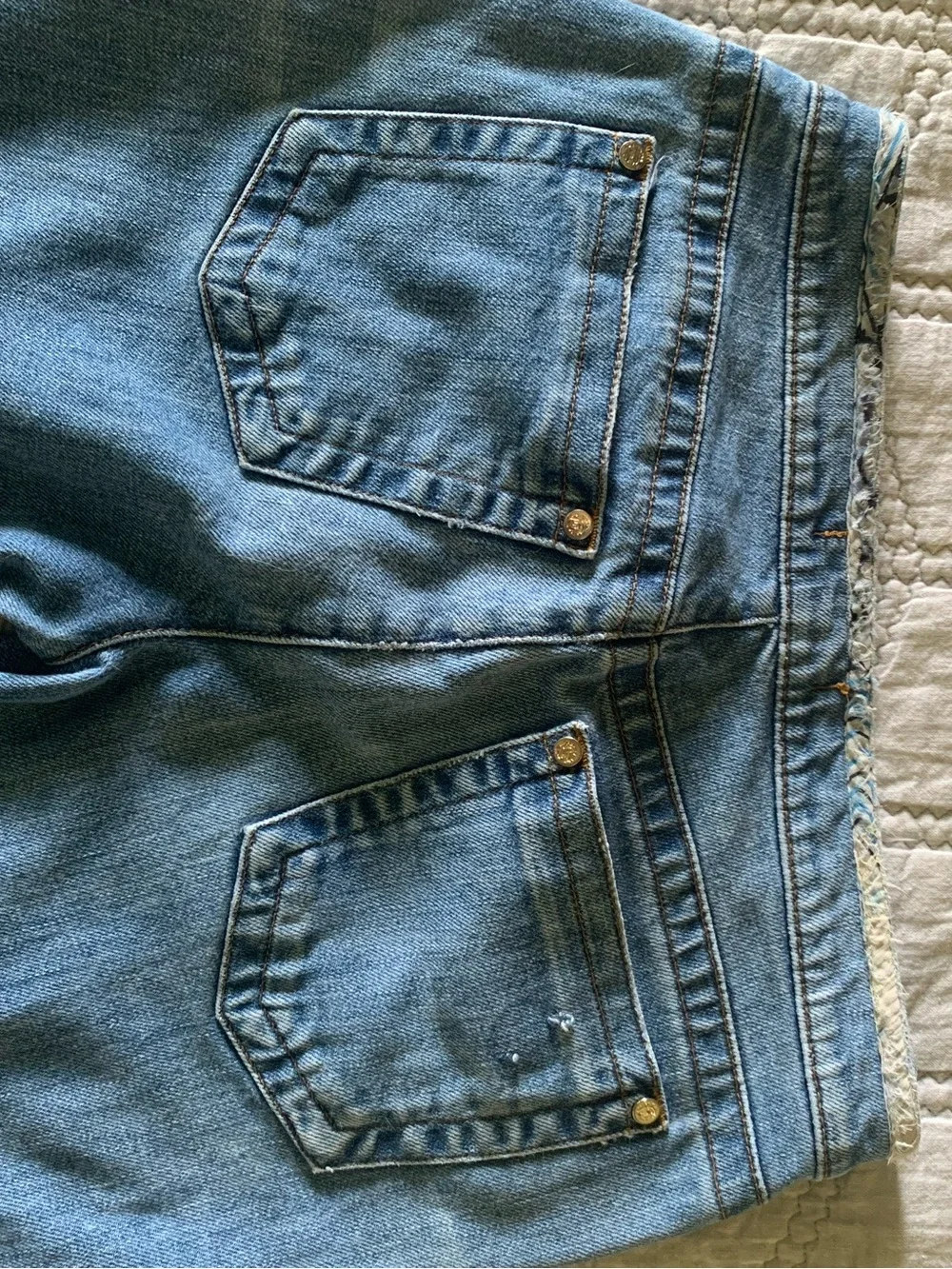 Roberto Cavalli Blue Distressed Straight-Leg Jeans Size 42 (US 6)